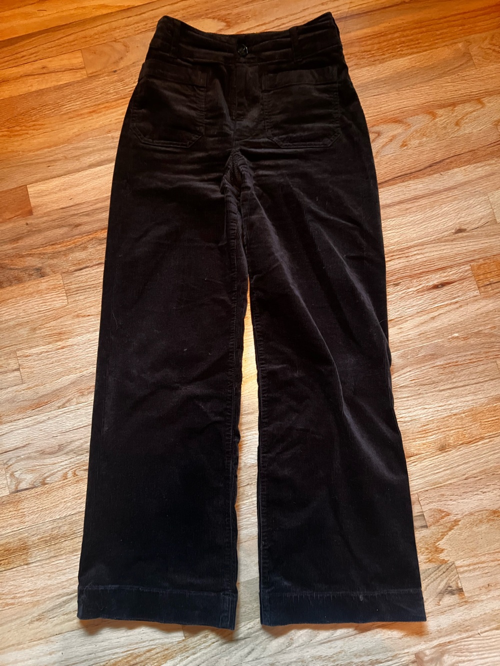 Maeve Collette Black Corduroy Full-Length Pants